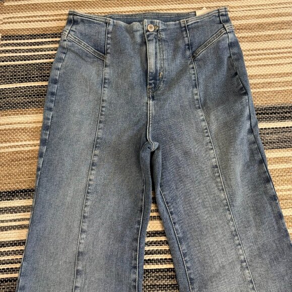 Free People We The Free Curvy Wild Honey Flare Stretch Denim Jeans Blue Sz 29S - Picture 4 of 16